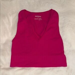 Garage Women's Hot Pink Ribbed Tank Top
